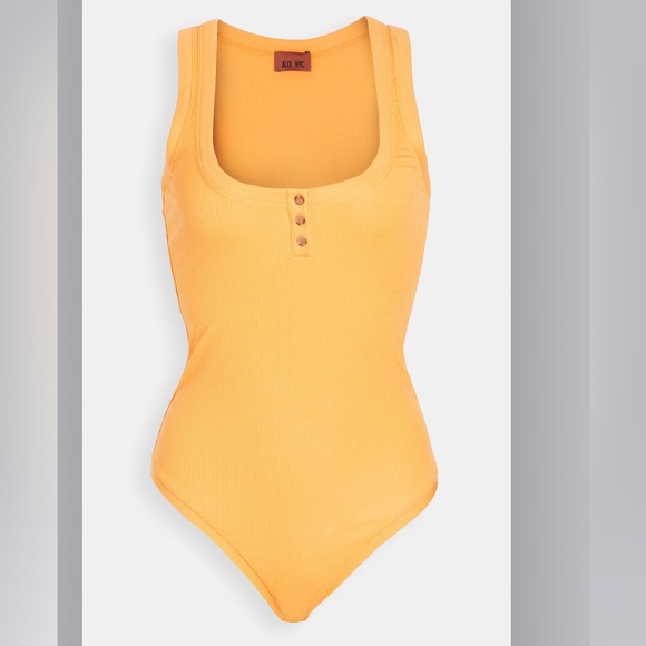 ALIX NYC Willis Henley Tank Bodysuit in Marigold Medium NWT - Picture 1 of 10